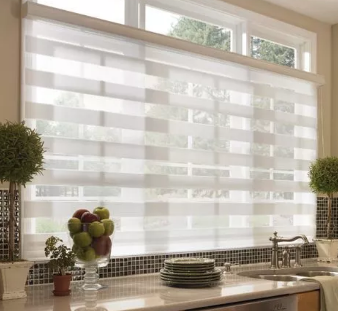 全面的斑馬簾窗飾遮陽結構、安裝和效果圖