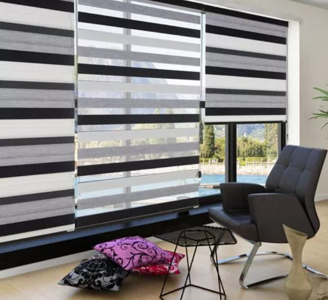 全面的斑馬簾窗飾遮陽結構、安裝和效果圖