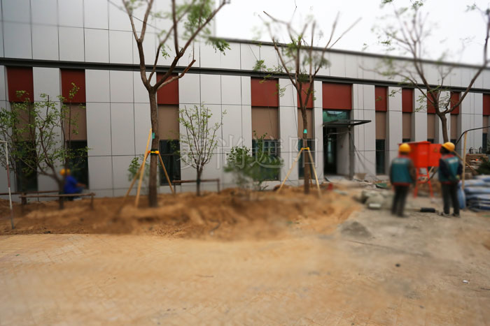 新機(jī)場房外裝戶外防風(fēng)卷簾工程現(xiàn)場實景圖