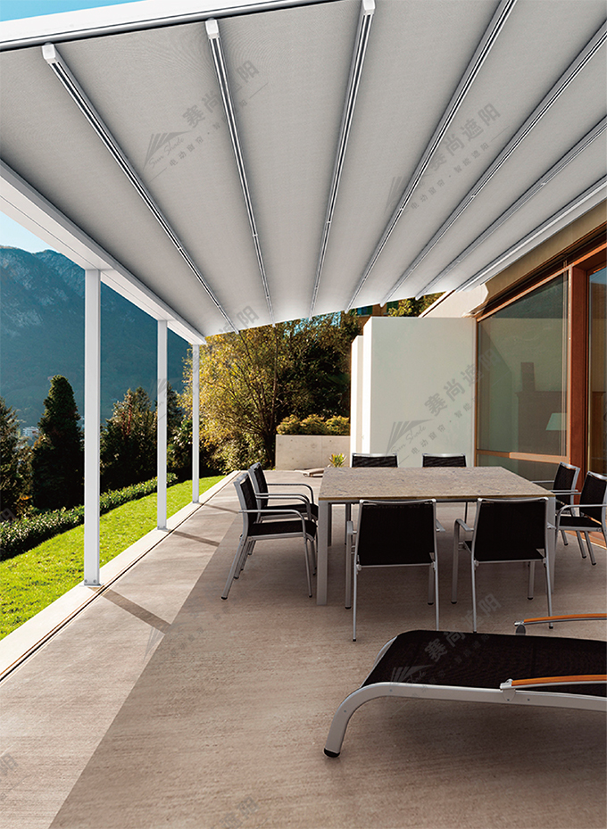 室外電動軌道天蓬實景圖 室外電動軌道天蓬實景圖