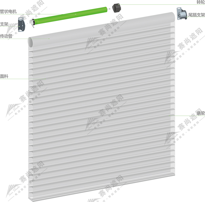 電動香格里拉簾產品結構圖