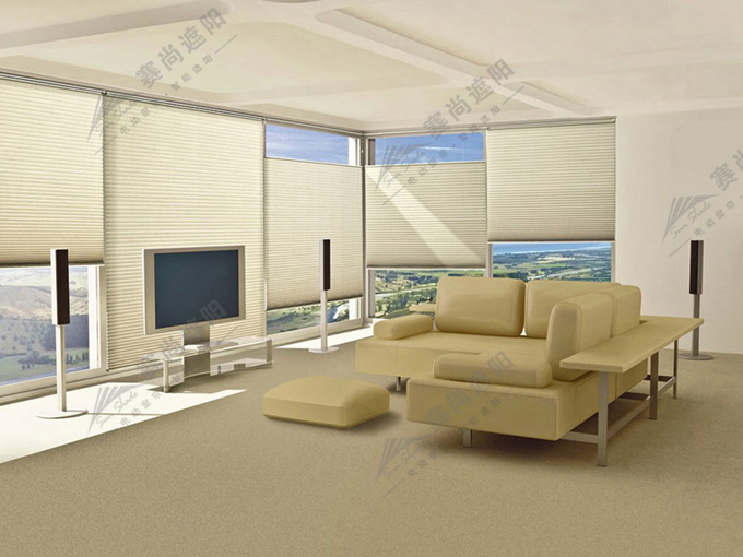 電動蜂巢簾實景圖 電動蜂巢簾實景圖