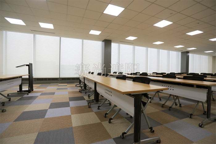 電動香格里拉簾窗飾遮陽項目案例-山東如意研發中心展示