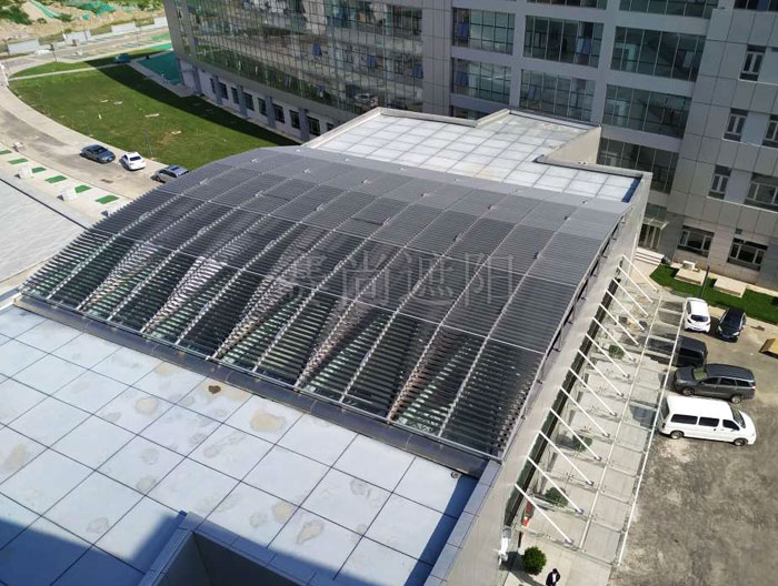 建筑不規則（異形）采光頂遮陽百葉設計實景效果圖